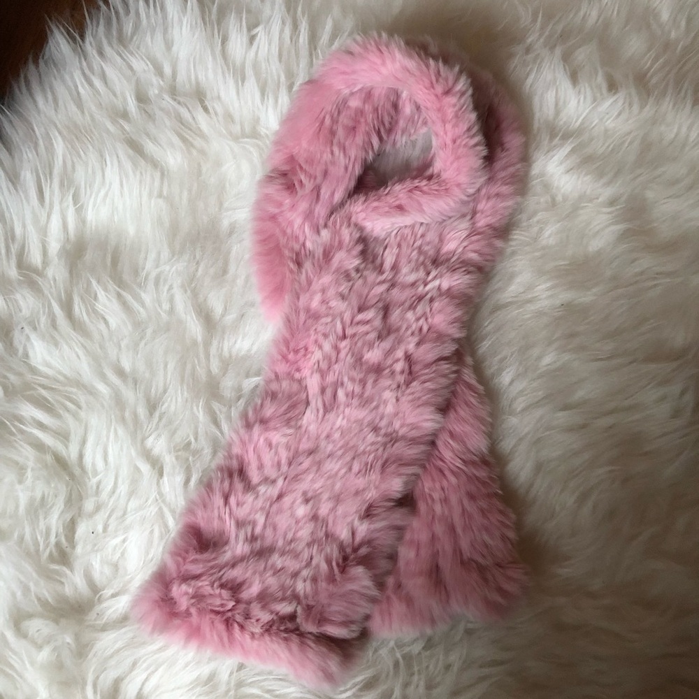 Pink Dennis Basso Rabbit Scarf